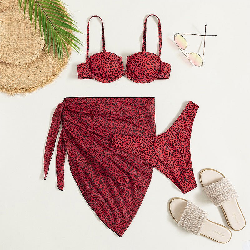 Three - piece Floral Bikini Beach Dress - Taylor K Shop