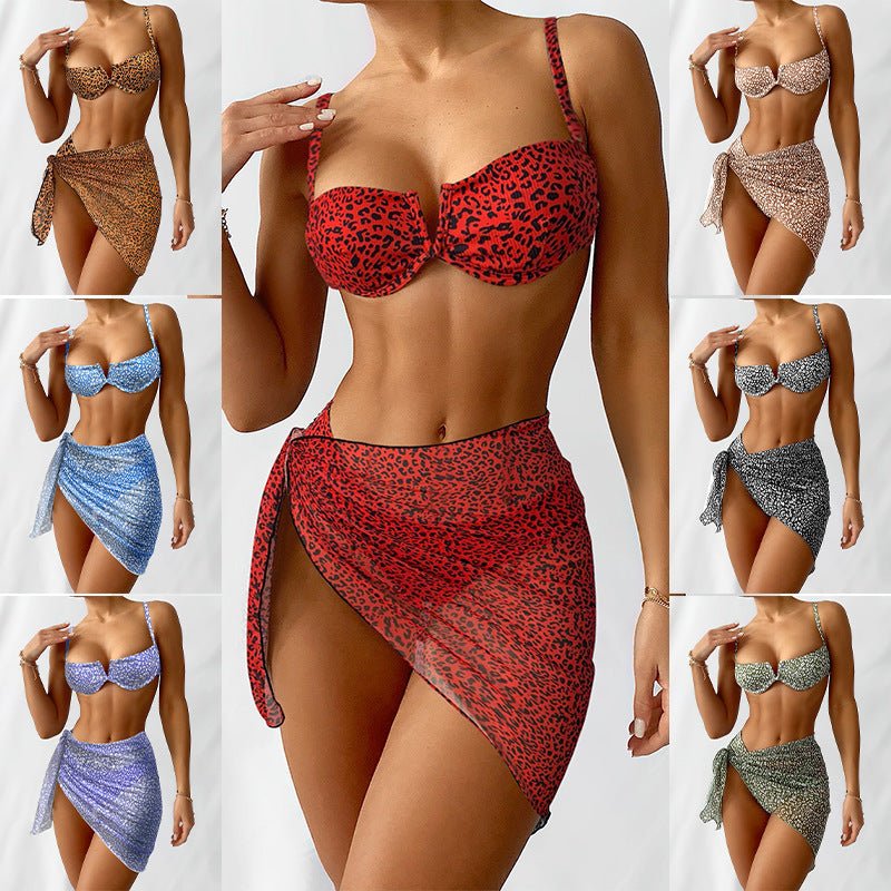 Three - piece Floral Bikini Beach Dress - Taylor K Shop