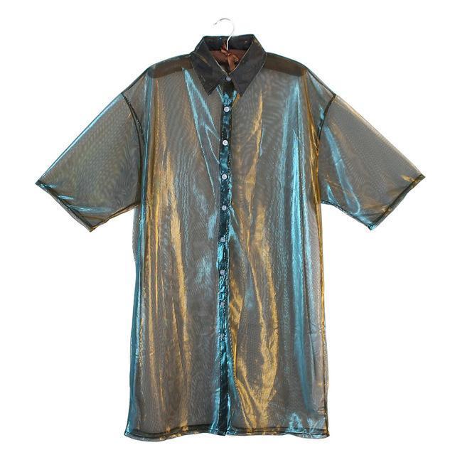 Transparent Mesh Laser Blouse - Taylor K Shop