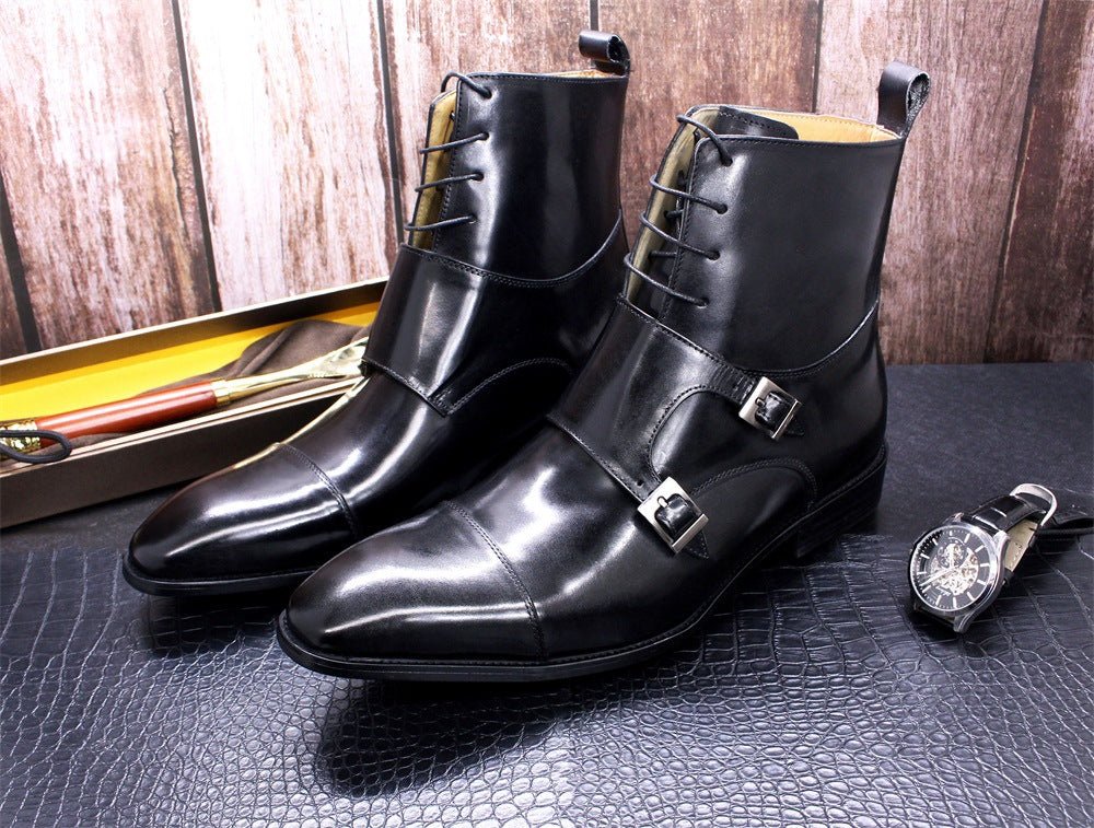 Trendy Top Layer Cowhide High Top Mens Boots - Taylor K Shop