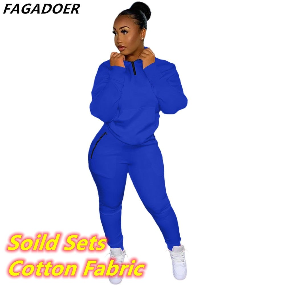 Two Piece Set Pink Letter Print Solid Casual Outfits Zip Sweatshirt - Taylor K Shop