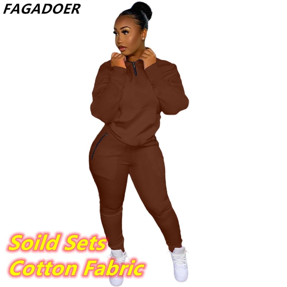 Two Piece Set Pink Letter Print Solid Casual Outfits Zip Sweatshirt - Taylor K Shop