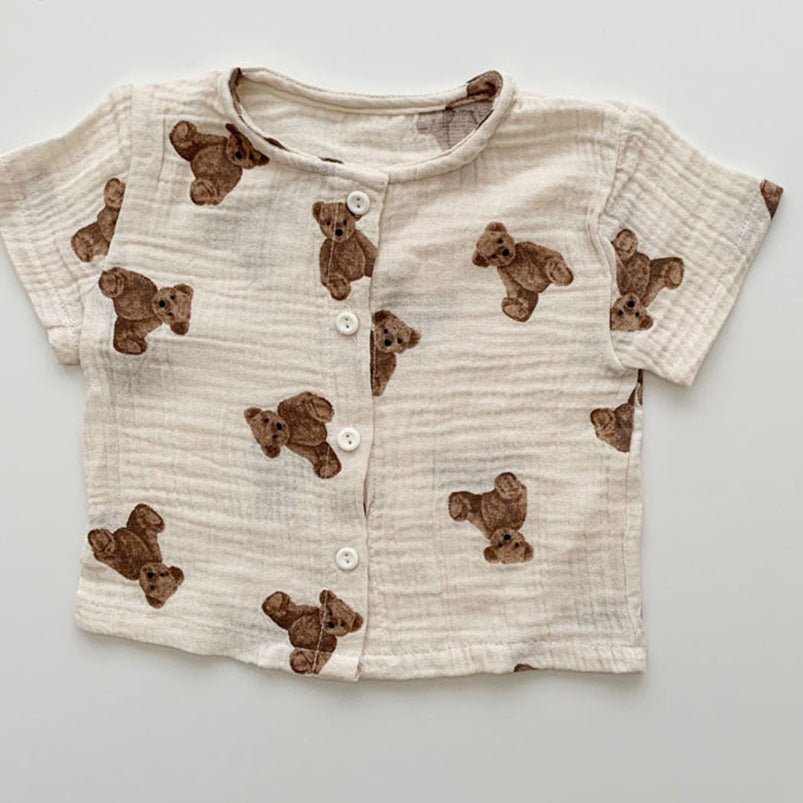 Two Piece Summer Short Sleeved Blouse And Overalls - Taylor K Shop