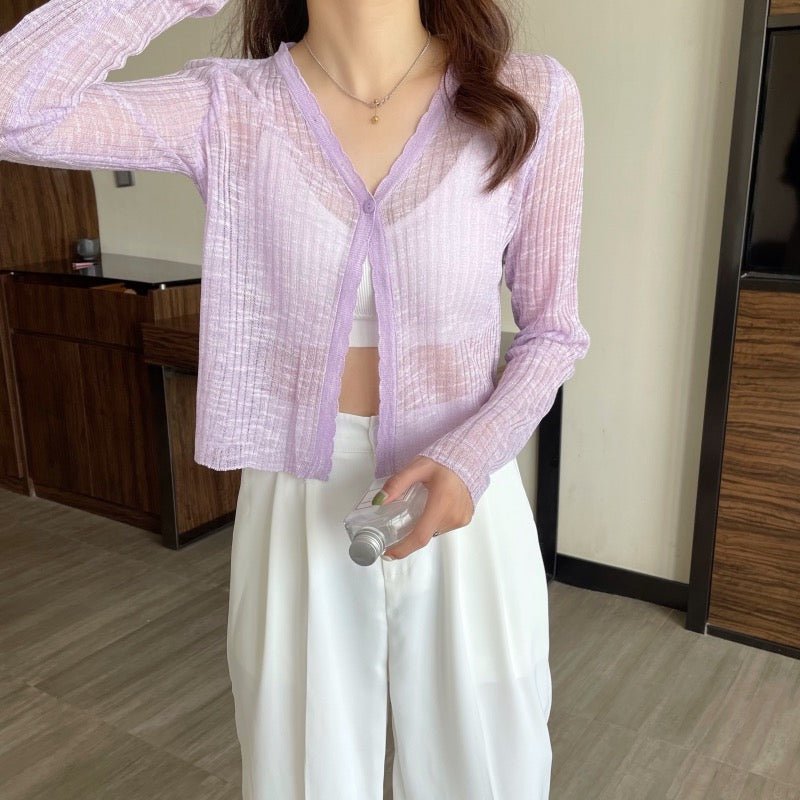 Very Fairy Blouse, Ice Silk Sunscreen Sweater, Summer New Small Cardigan, Thin Section, Long - sleeved Blouse Women - Taylor K Shop