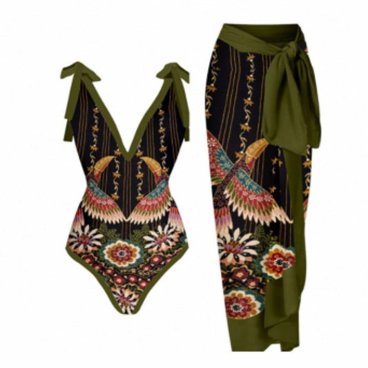 Vintage Printed One Piece Swimsuit For Women - Taylor K Shop