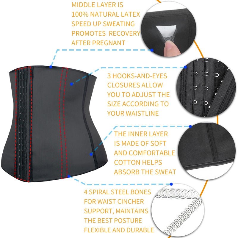 Waist Cincher Steel Boned Waist Trainer Corset Underwear Slimming Body Shaper - Taylor K Shop