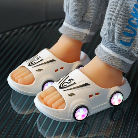 Warrior Kids Luminous Slippers Summer Sandal Indoor Outdoor Soft Anti - slip Cartoon Car Kids Shoes Personality Children Sandals - Taylor K Shop