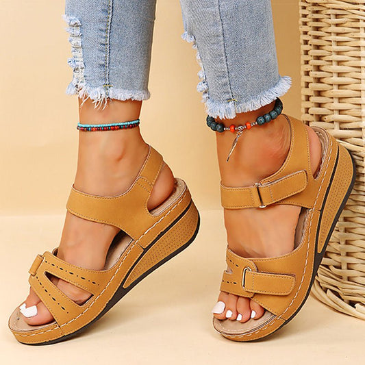 Wedge Sandals Summer Velcro Platform Shoes Women - Taylor K Shop