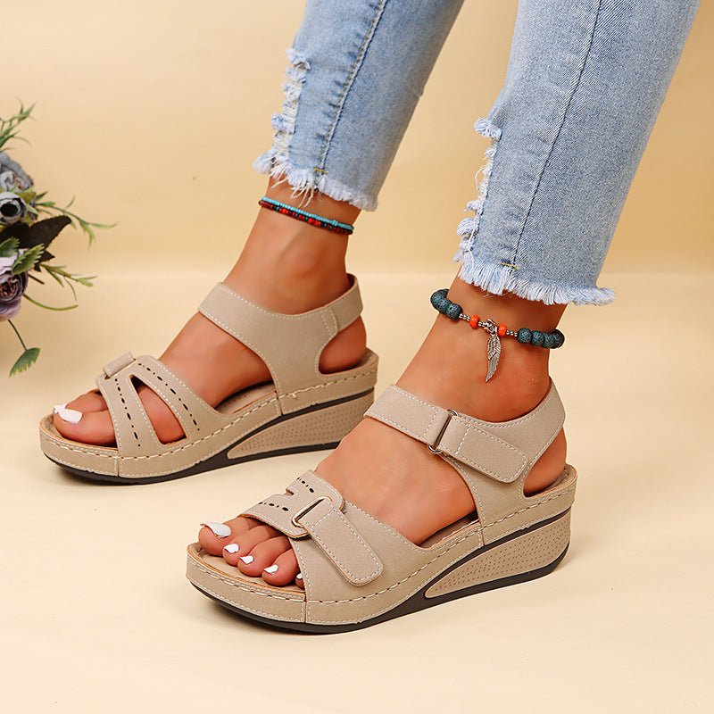 Wedge Sandals Summer Velcro Platform Shoes Women - Taylor K Shop