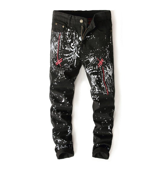 White print jeans - Taylor K Shop