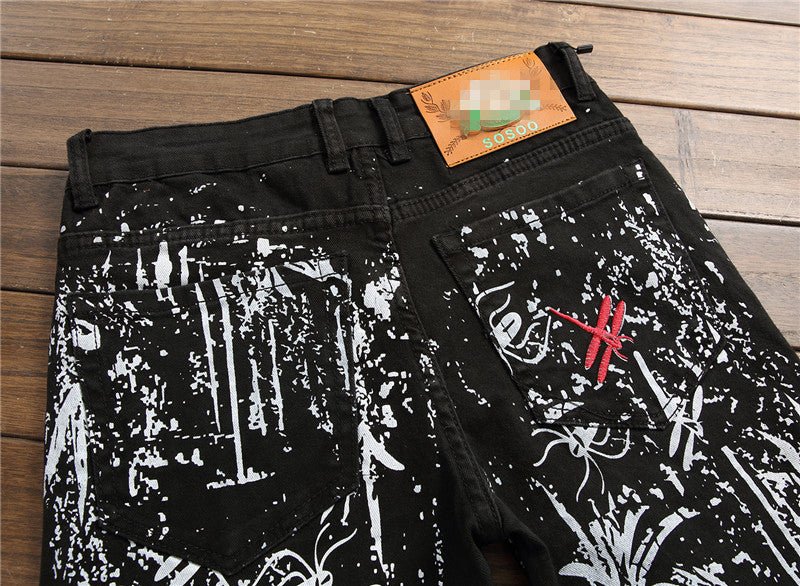 White print jeans - Taylor K Shop