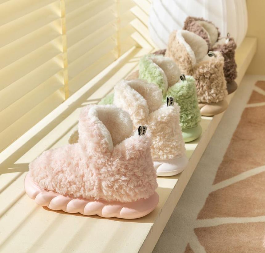 Winter Package Heeled Waterproof Home Indoor And Outdoor Wear Cute High Helper Cotton Slippers - Taylor K Shop