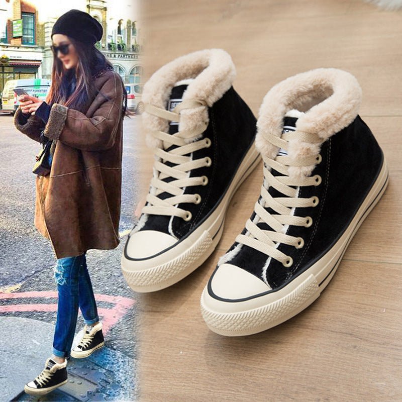 Winter plus velvet shoes women's high - top cotton shoes - Taylor K Shop
