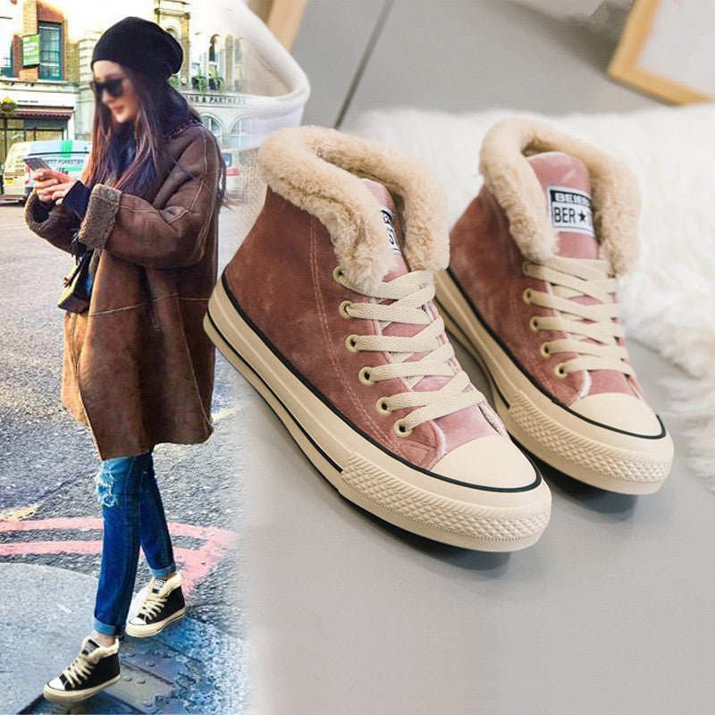 Winter plus velvet shoes women's high - top cotton shoes - Taylor K Shop