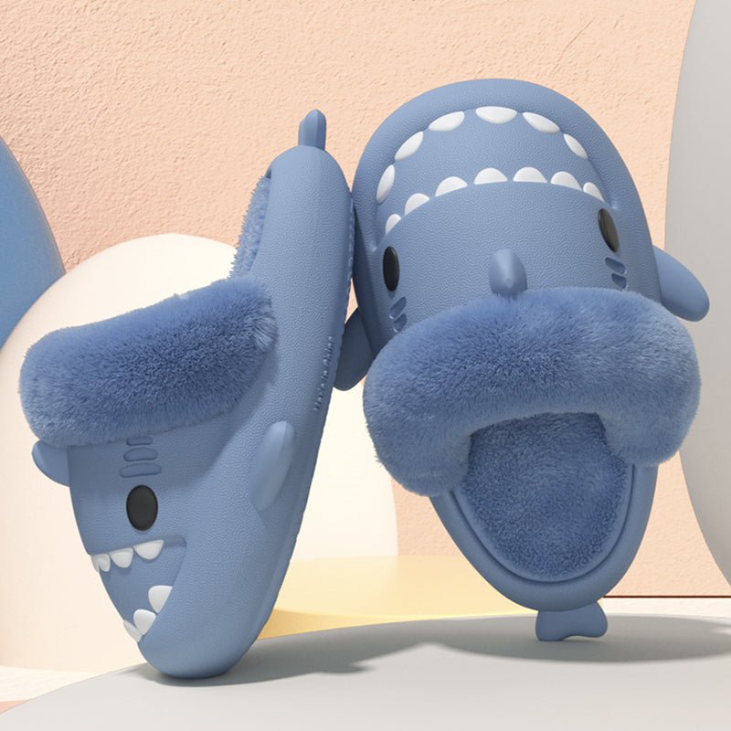 Winter Shark Slippers Detachable Warm Fuzzy Slippers Bedroom House Shoes Women - Taylor K Shop