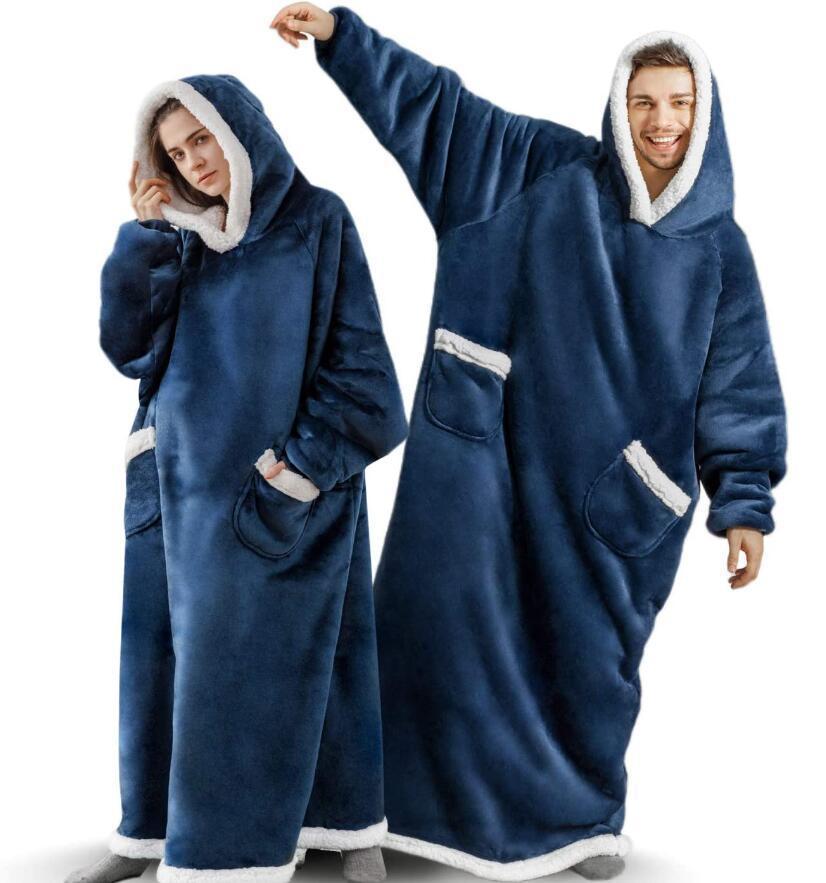 Winter TV Hoodie Blanket Winter Warm Home Clothes Women Men Oversized Pullover With Pockets - Taylor K Shop