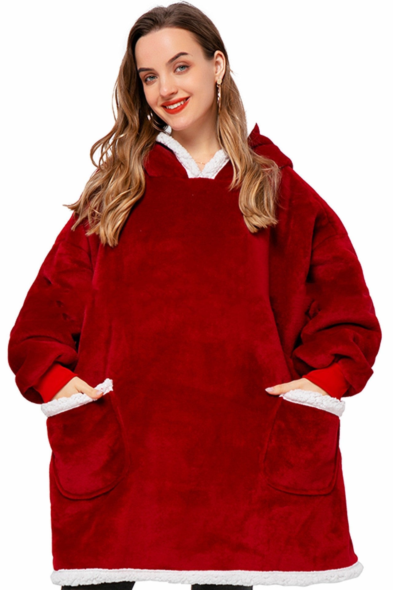 Winter TV Hoodie Blanket Winter Warm Home Clothes Women Men Oversized Pullover With Pockets - Taylor K Shop