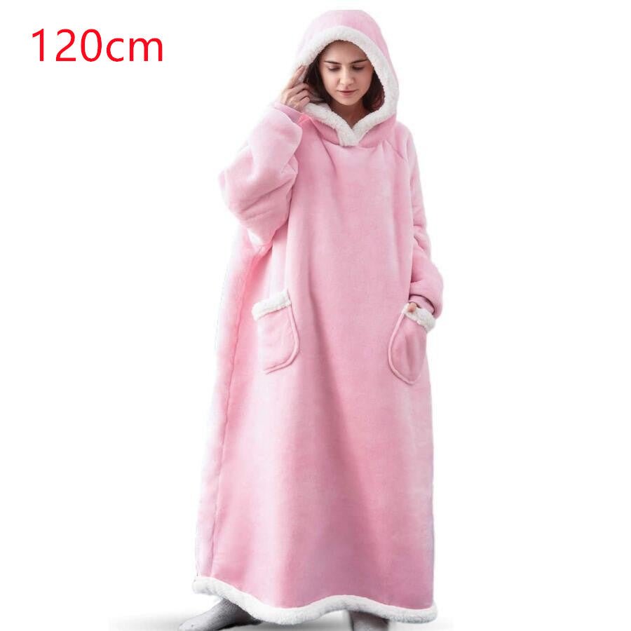 Winter TV Hoodie Blanket Winter Warm Home Clothes Women Men Oversized Pullover With Pockets - Taylor K Shop