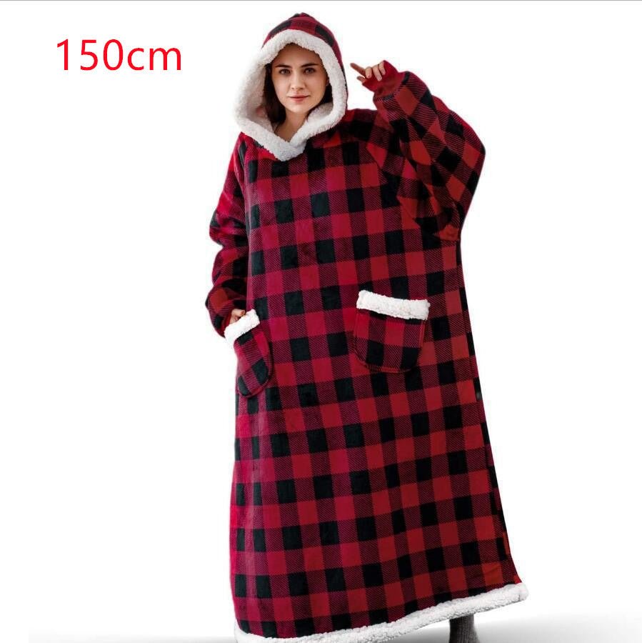 Winter TV Hoodie Blanket Winter Warm Home Clothes Women Men Oversized Pullover With Pockets - Taylor K Shop