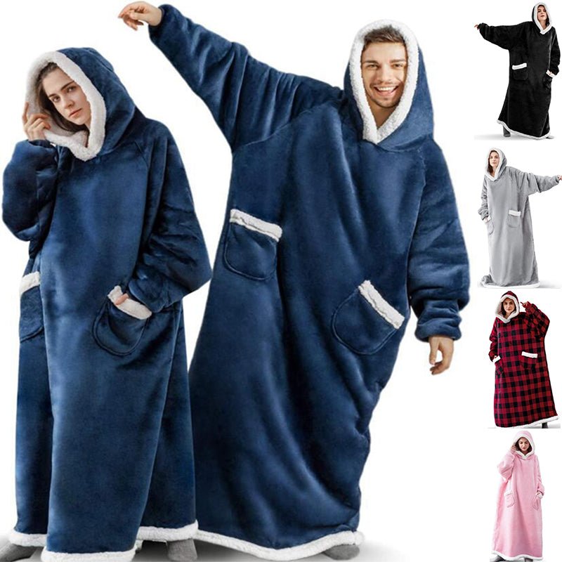 Winter TV Hoodie Blanket Winter Warm Home Clothes Women Men Oversized Pullover With Pockets - Taylor K Shop