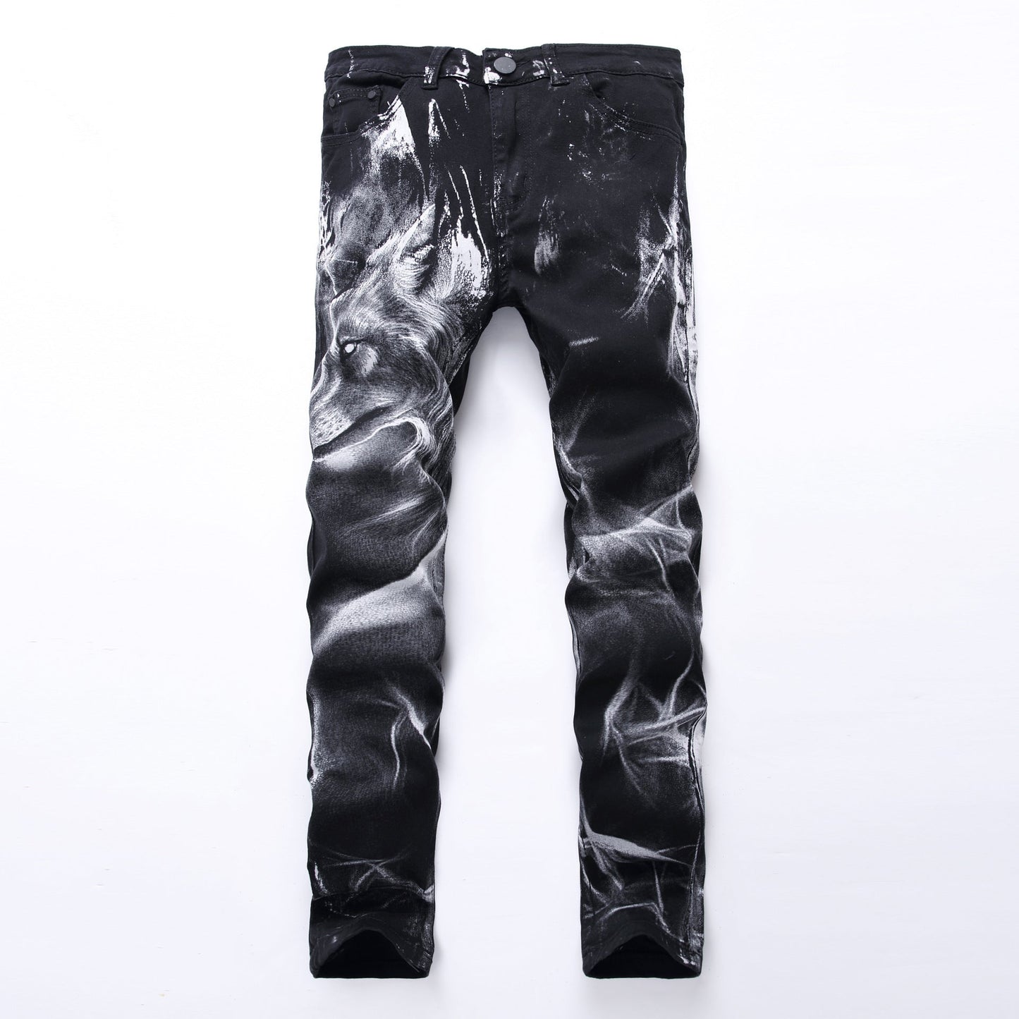 Wolf print jeans - Taylor K Shop