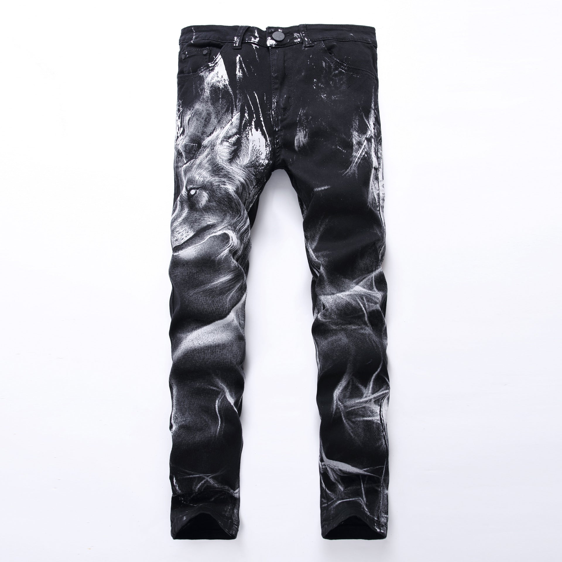 Wolf print jeans - Taylor K Shop