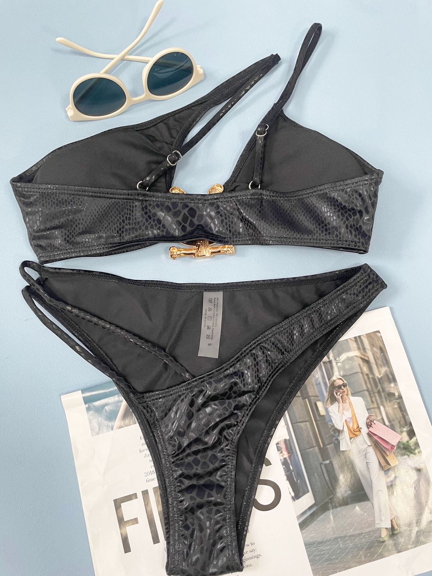 Women Bikini Serpentine Pattern Swimsuit Three Point Tight Swimwear - Taylor K Shop