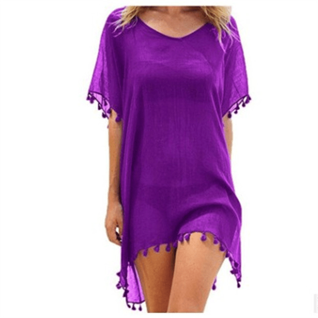 Women Blouses Loose Chiffon Dress Summer Beach Tunic Cover - Up Shirt - Taylor K Shop