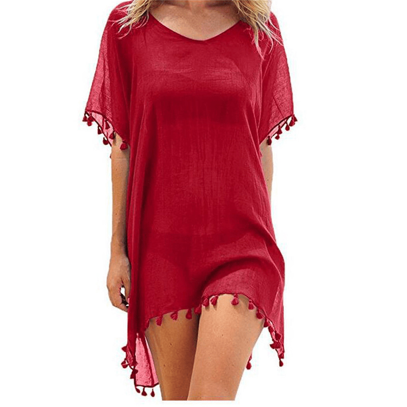 Women Blouses Loose Chiffon Dress Summer Beach Tunic Cover - Up Shirt - Taylor K Shop