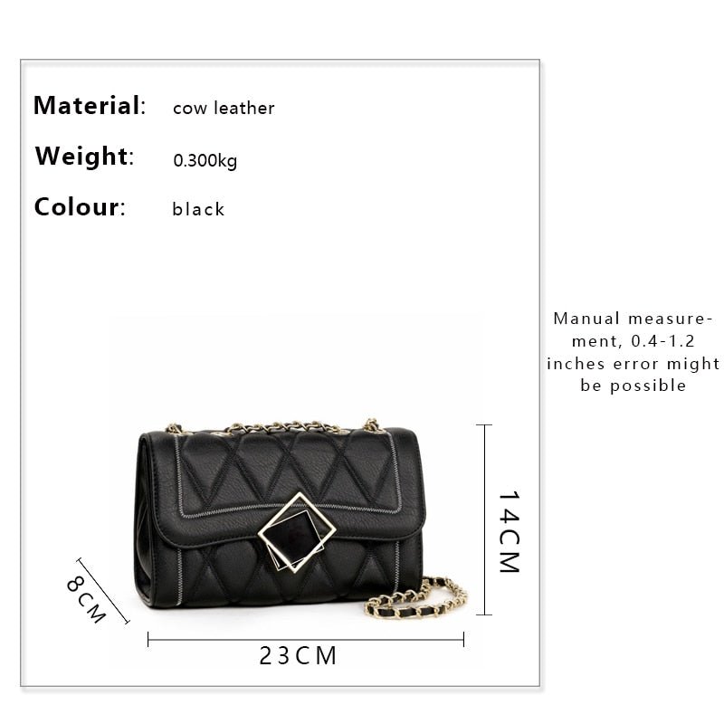 Women Crossbody Shoulder Bag Diamond Lattice Handbag Lady Purse Split Leather Chain Strap Messenger Bag Valentine Day Gift - Taylor K Shop