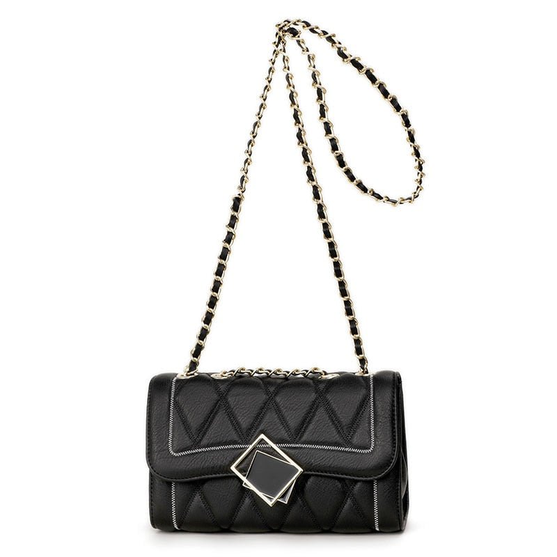 Women Crossbody Shoulder Bag Diamond Lattice Handbag Lady Purse Split Leather Chain Strap Messenger Bag Valentine Day Gift - Taylor K Shop