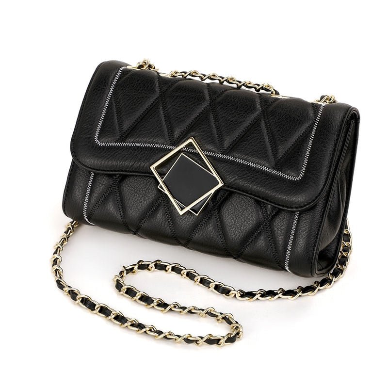 Women Crossbody Shoulder Bag Diamond Lattice Handbag Lady Purse Split Leather Chain Strap Messenger Bag Valentine Day Gift - Taylor K Shop