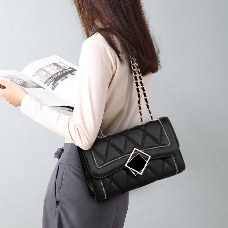 Women Crossbody Shoulder Bag Diamond Lattice Handbag Lady Purse Split Leather Chain Strap Messenger Bag Valentine Day Gift - Taylor K Shop