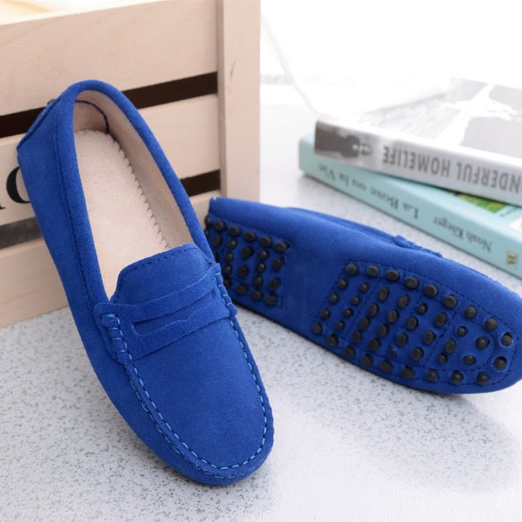 Women Shoes 2023 Genuine Leather Women Flat Shoes Casual Loafers Slip On Women's Flats Shoes Moccasins Lady Driving Shoes - Taylor K Shop