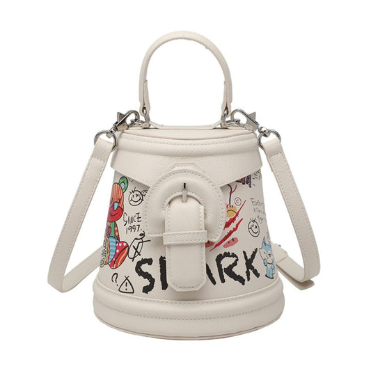 Women&#39;s Bag 2023 New Tide Everything Fashion Graffiti Bucket Bag Bump Color Handbag Single Shoulder Bag Crossbody Bag - Taylor K Shop