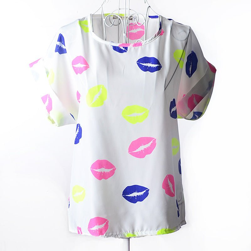 Women's Casual Short - sleeved Loose Chiffon Summer T-shirt Blouse Blouse - Taylor K Shop