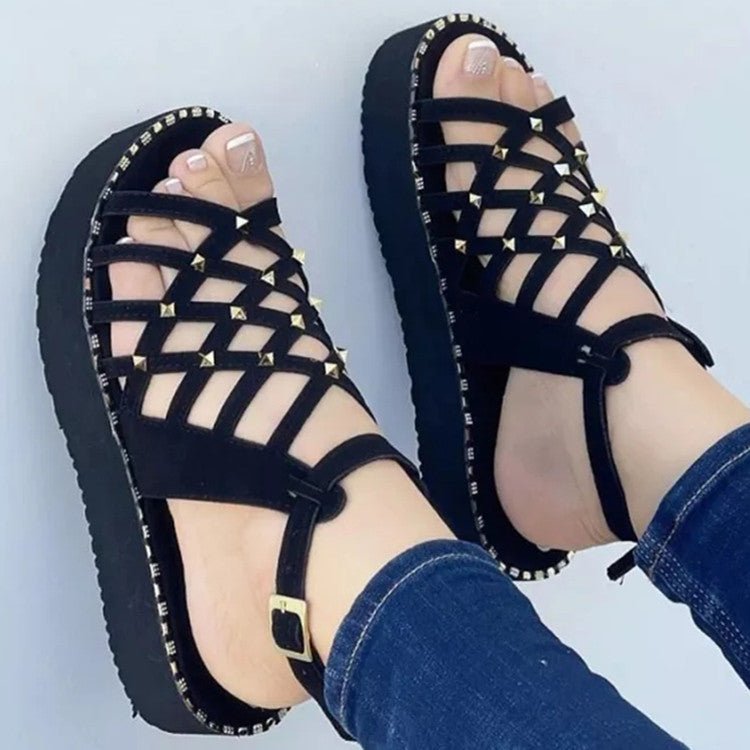 Women's Cutout Toe Platform Sandals - Taylor K Shop