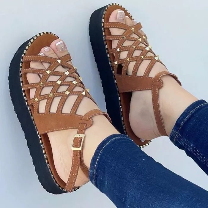 Women's Cutout Toe Platform Sandals - Taylor K Shop