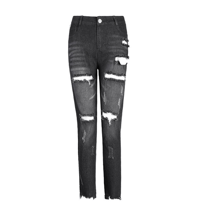 Women's jeans, pierced feet, mid - rise jeans - Taylor K Shop