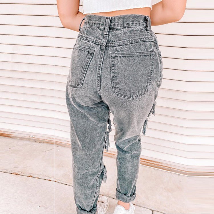 Women's jeans ripped holes are thinner women's jeans - Taylor K Shop