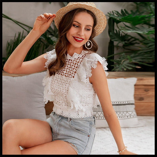 Women's lace sleeveless blouse - Taylor K Shop