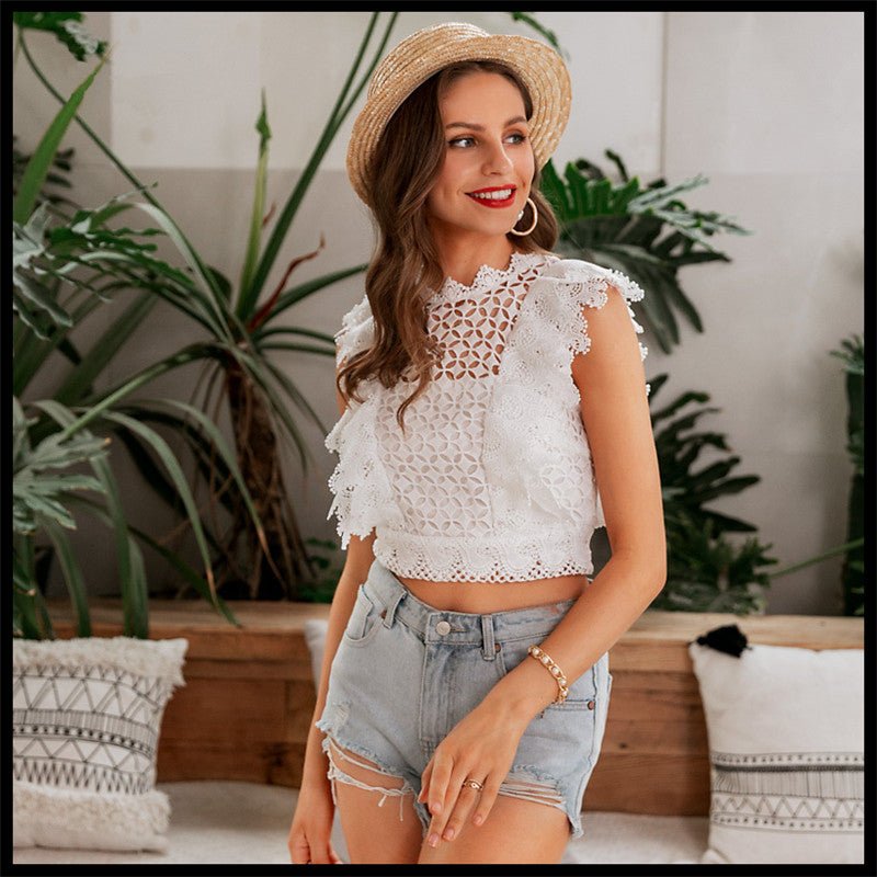 Women's lace sleeveless blouse - Taylor K Shop