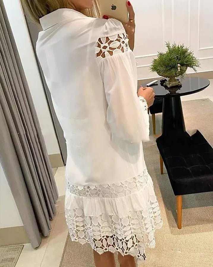 Women's Lace Stitching Sexy Casual Shirt - Taylor K Shop