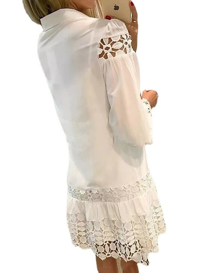 Women's Lace Stitching Sexy Casual Shirt - Taylor K Shop