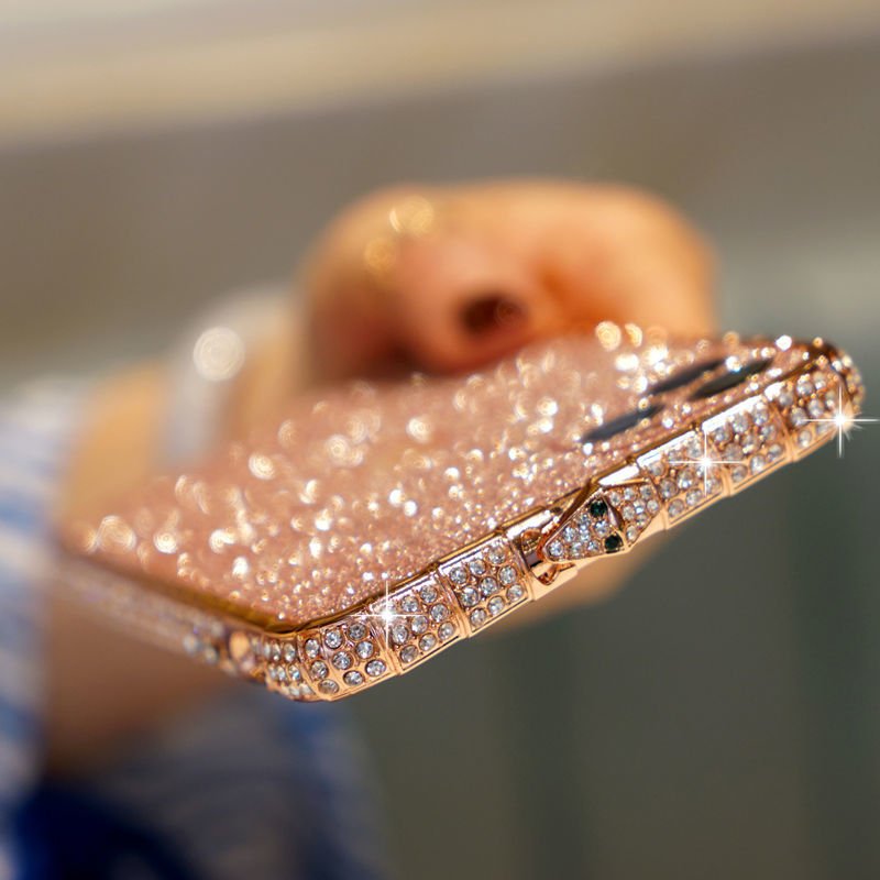 Women's Mobile Phone Case With Diamonds And Diamond Frame Luxury Glitter Case - Taylor K Shop