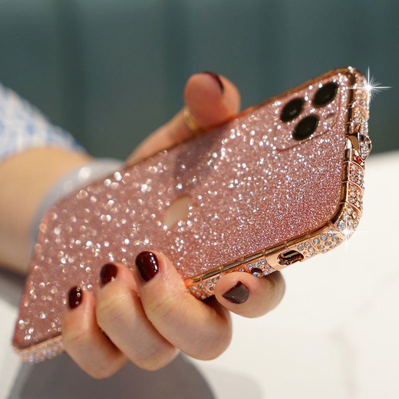 Women's Mobile Phone Case With Diamonds And Diamond Frame Luxury Glitter Case - Taylor K Shop