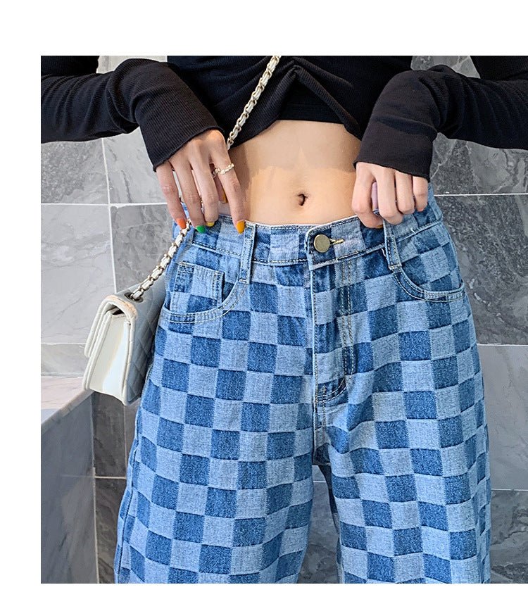 Women's plaid jeans - Taylor K Shop