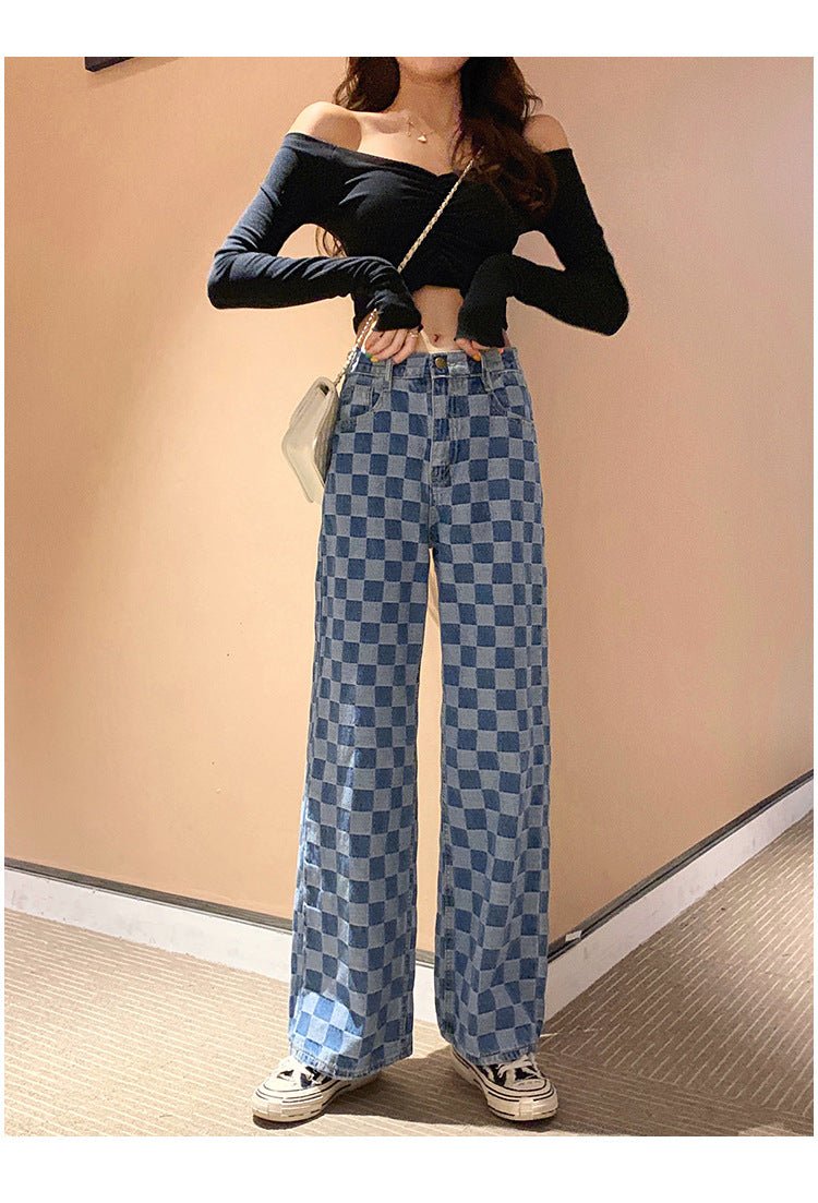 Women's plaid jeans - Taylor K Shop