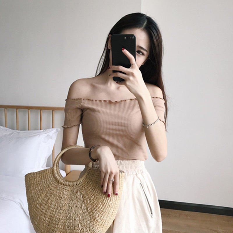 Women's Ruffled Strapless Strapless Blouse - Taylor K Shop