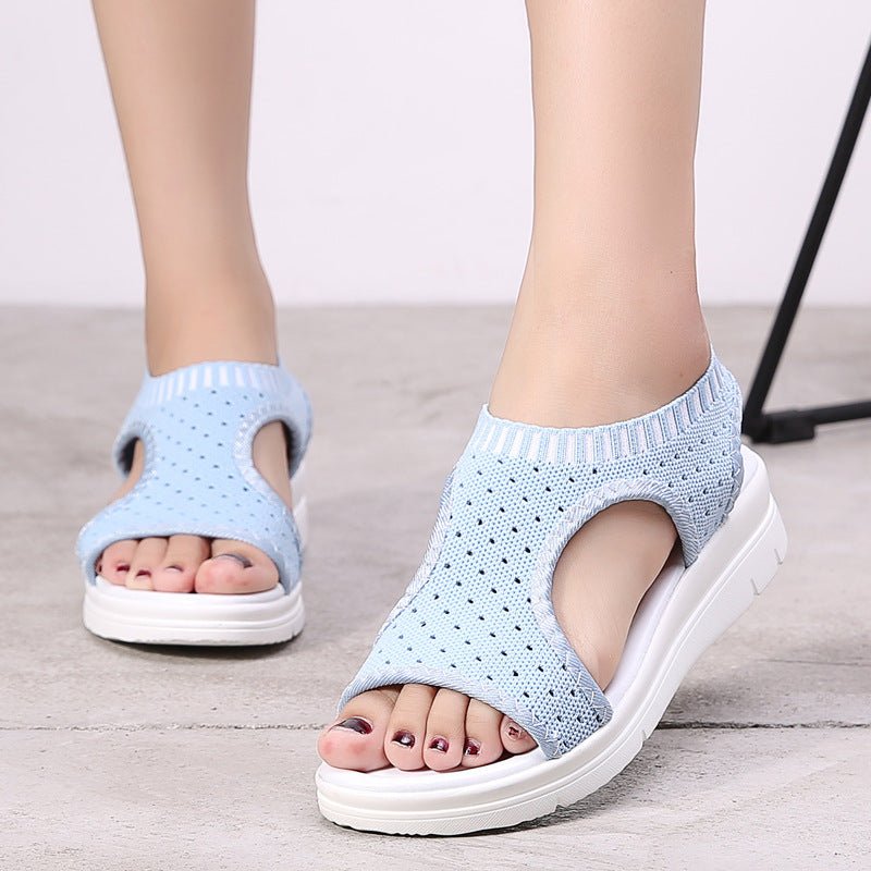 Women's Shoes Summer Thick - bottomed Mesh Hollow Out Sandals - Taylor K Shop